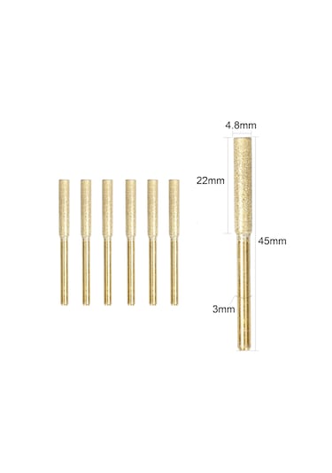 Skycity Titan Kaplı Zımpara Ucu 4.8mm 6 Adet - Motosapka Zinciri Kesici Ayna Sharpening Aksesuarı