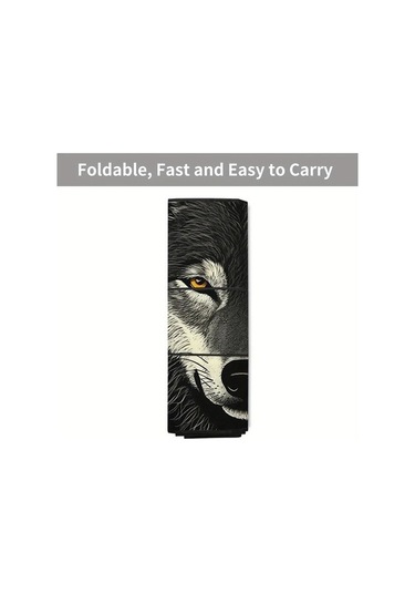 Pazly 1 Adet Wolf Face Araba Ruzgarlık Guneslik 130x56cm 51x22inc Dayanikli Polyester Modern Tasarim Tüm Arabalar Suv Kamyon Van İçin