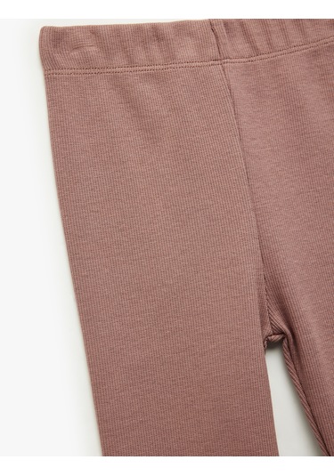 Koton Pamuklu Beli Lastikli Basic Tayt Mürdüm 6wmg40077ak Mor