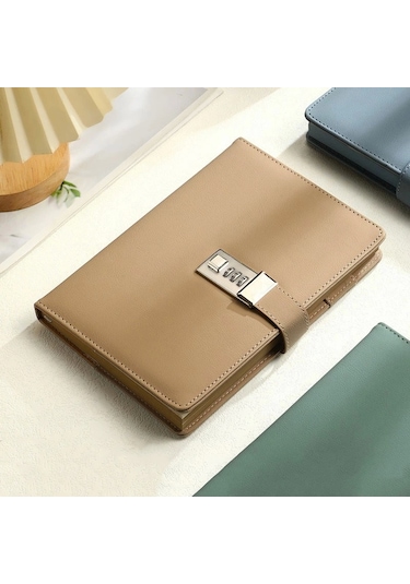 Kilitli Ajanda Günlük Not Defteri Notebook Açık Kahverengi İthal Ürün Kahve