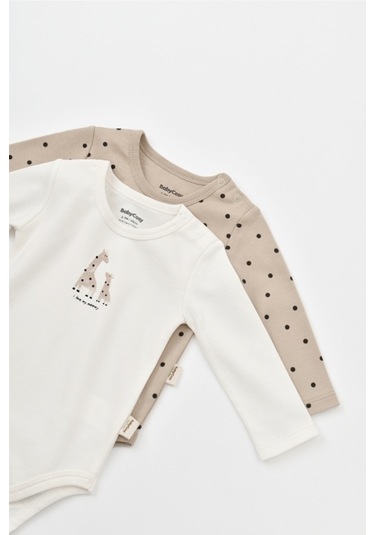 Organik Zürafa Desenli 2 Li Uzun Kollu Badi 001