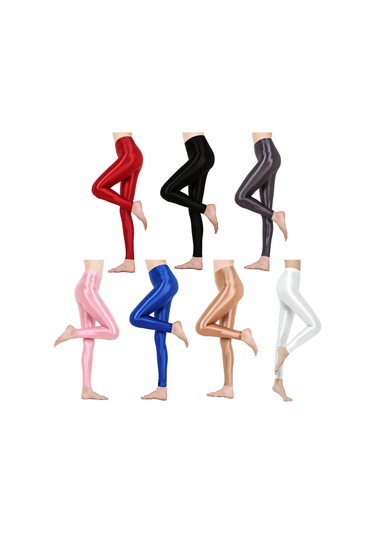 Kadın Parlak Metalik Esnek Tayt Dar Pantolon Spor Salonu Yoga Dans Koşu Bisiklet Sporları Pembe Kadın Parlak Metalik Esnek Tayt Dar Pantolon Spor Salonu Yoga Dans Koşu Bisiklet Sporları Pembe