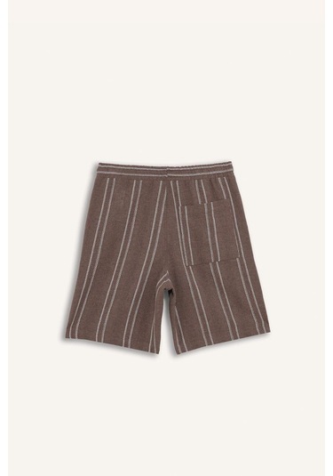 Defacto Regular Fit Jakarlı Bermuda Şort E0809ax25smbn326 Kahve