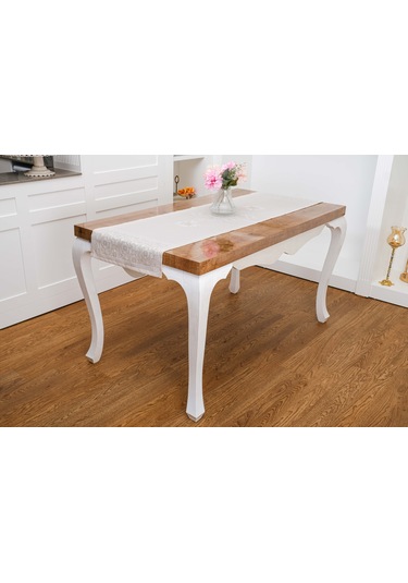 Finezza İris Jakar Polyester Kumaş Bej Runner 45x150 cm - 1410