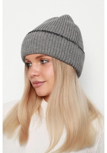 Sim Detaylı Kadın Bere Rkş-1139 Gri Gri