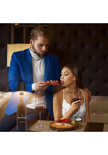 Ruicoo Şarap Şişesi Şeklinde Dokunmatik Rgb Led Lamba - 4000mah Pilli, Taşınabilir Ve Su Geçirmez Kırmızı