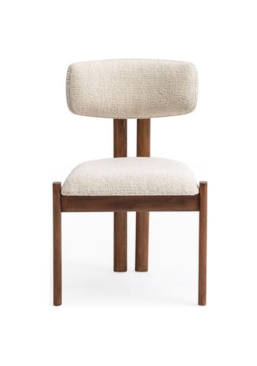 Espoo İskandinav Ahşap Bohem Sandalye Ceviz - Beyaz