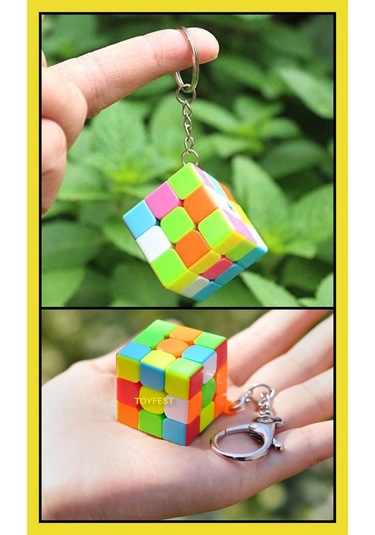 Mini 3 X 3 Flat Speed Zeka Küpü Akıl Küpü Rübik Küp Anahtarlık