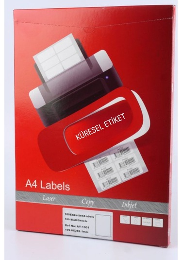 Laser Etiket 63.5x38.1 Mm No: 21 5 Paket 100 Sayfa Lazer Etiket Yuvarlak Kenar 1
