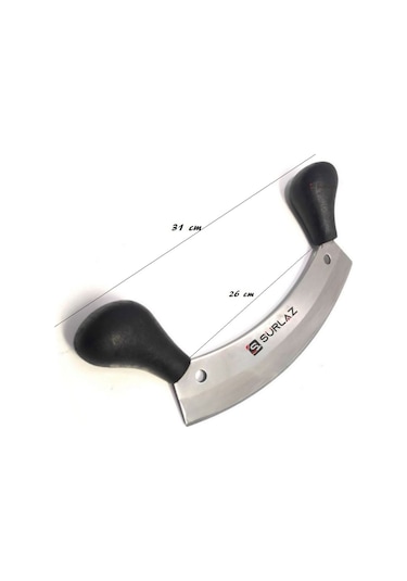 Çift Tutmalı Satır Zırh Sürlaz Kıyma Pizza Kesici Et Kıyma Bıçak