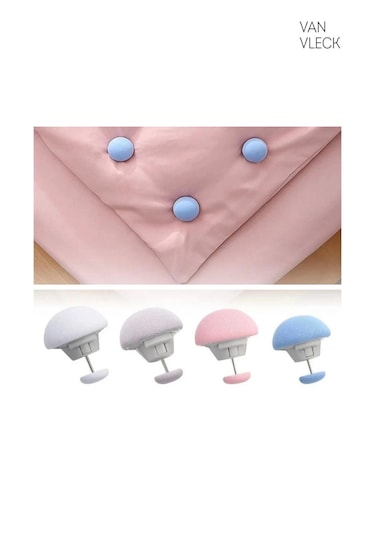 Yorgan Tutucu Ve Sabitleyici İğne Nevresim Kaydırmaz Toka, Battaniye Sabitleme Aparatı, 4 Lü Set Çok Renkli