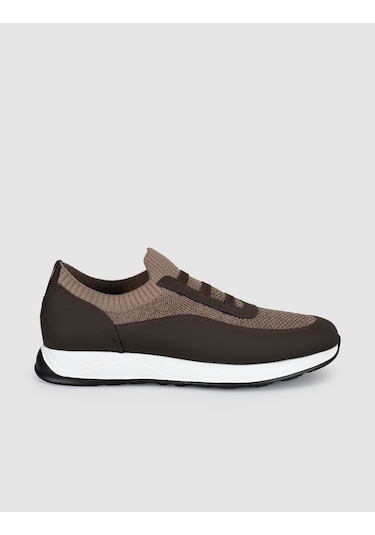 Cabani Bej Örgü Dokulu Konfor Sneaker Siyah - Neon Yeşil