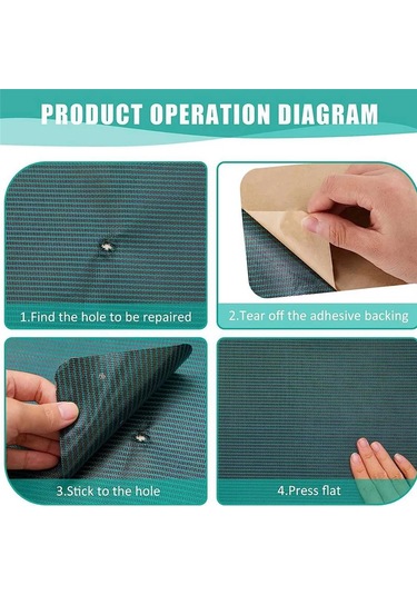 12 Adet Havuz Emniyet Kapağı Yama, 12x8ın/4x8in Havuz Kapağı Koyu Yeşil