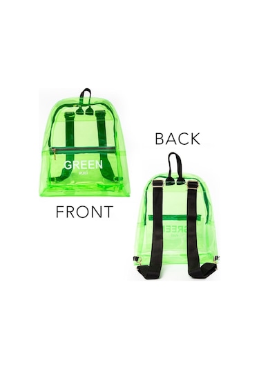 Renkli Şeffaf Sırt Çantası Yeşil