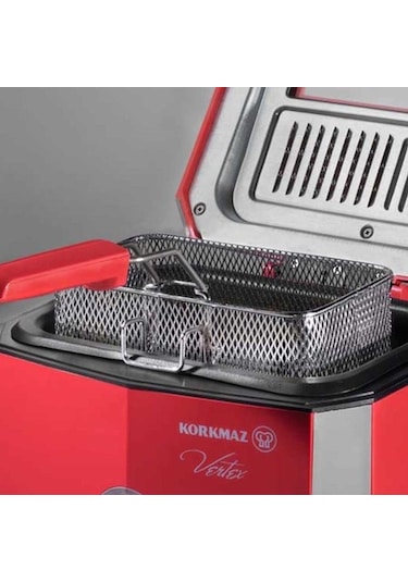 Korkmaz A486-02 Vertex 900 W Fritöz Kırmızı