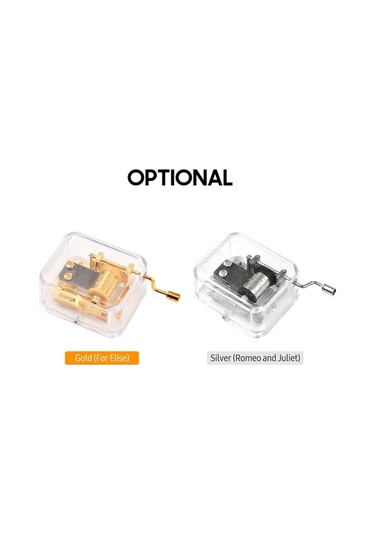 Ulzyvf El Yapımı Mekanik Müzik Kutusu - Şeffaf Akrilik Klasik Melodi Hediyelik Altın/gümüş Zenginliği Altın