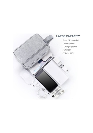 Besthome1 Seyahat Eşyası Düzenleyici Gri Çanta - 21.5x8.5x15cm, Usb Kablo & Kozmetik Saklama, Gri