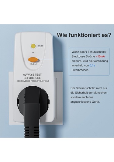 Xurunkeji 2'li Paket 16a Gfci Kaçak Korumalı Fiş Rcd Priz Ev Sigortası Kesme Anahtarı Kişisel Koruma Fişi Ab Fişi