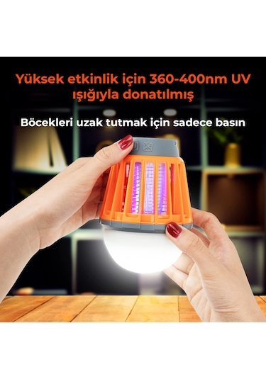 Bix Kl-01 Sivrisinek Kovucu Elektrikli Şarj Edilebilir Lamba - Turuncu