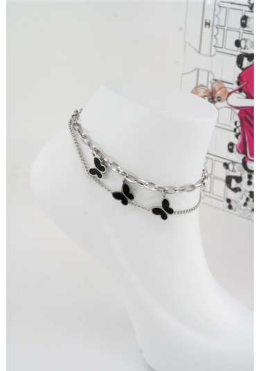 Kadın 316 L Kararmaz Anti Alerjenik Çelik Halhal Zy00018 - Gümüş