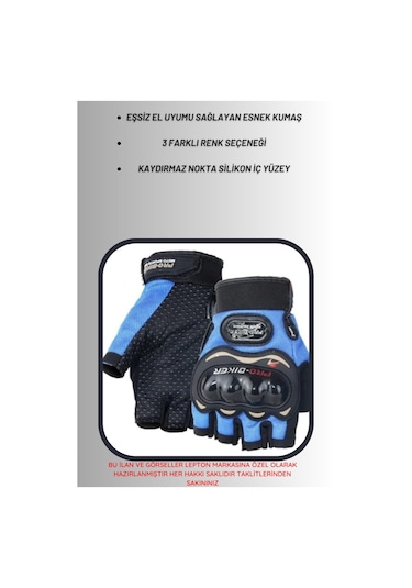 Probiker Tam Koruma Yarım Eldiven - Motosiklet Eldiven