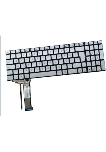 Asus Uyumlu N551, N551V, N551J Serisi Notebook Klavyesi - Gri Tr Işıklı