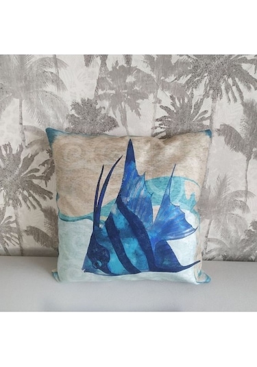 Marin Balık Desenli Kırlent Kılıfı