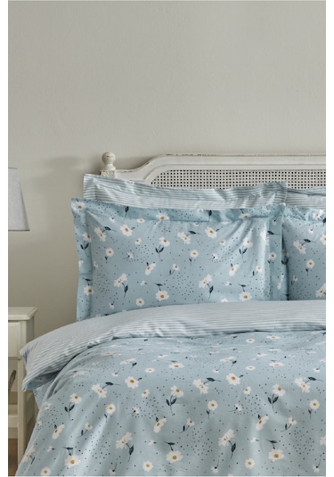 Karaca Home Daisy %100 Pamuk Çift Kişilik Nevresim Takımı Mint M 200.22.08.0034 Mint