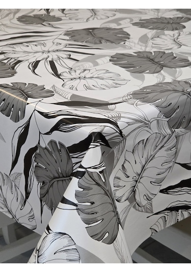 Elyaflı Pvc Masa Örtüsü Modern, Dayanıklı, Silinebilir Ve Şık Görünüm Siyah