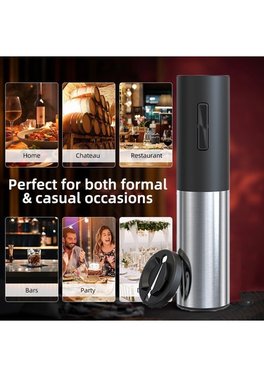 Wezone Siyah Elektrikli Şarap Açıcı Seti - Type-c Şarjlı, Yüksek Yoğunluklu Dişli, Otomatik Foil Kırıcı İçeren Wine Opener Takımı Siyah