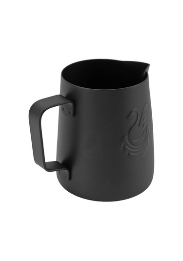 Shineyee 304 Paslanmaz Çelik 420ml Kuru Sandalye Desenli Kartal Ağzı Kahve Süt Köpürtme Kasesi Siyah