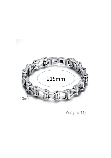 Punk Paslanmaz Çelik Bilezik Erkekler Biker Bisiklet Motosiklet Zincir Bilezikler 8.5 Gümüş