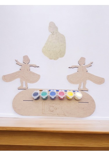 Türk Kahramanları Mevlana Ve Semazenler Büyük Boy Ahşap Hobi Boya