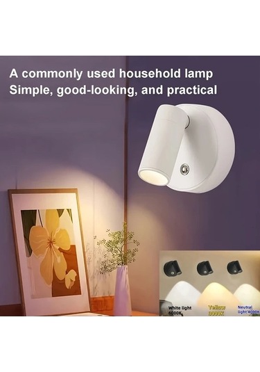 Fastbuy Siyah Usb Şarjlı Dokunmatik Kontrollü Ayarlanabilir 360 Dönen Manyetik Led Gece Lambası Siyah