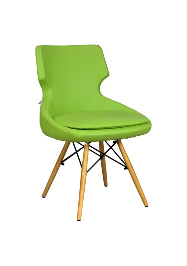 Mobilyakeyfi Bürocci Zaga Cafe Koltuğu-Yeşil Deri-2023G0110