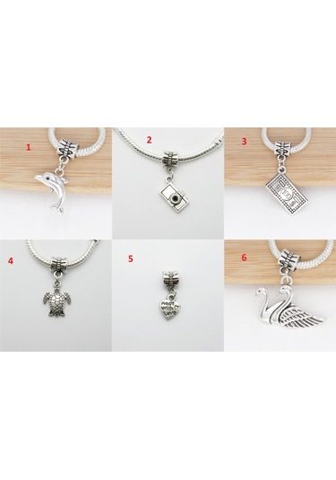 Yeni,Gümüş Charm, Çeşitleri Seçenekli Ürün, Charm Bileklik Uyumlu
