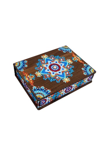 Dıy Elmas Boyama Saklama Kutusu Seti Köpüklü Toz Geçirmez Nakış Çapraz Dikiş Ahşap Kutu D