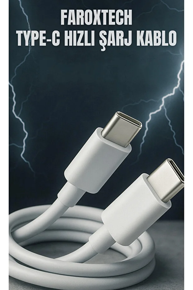 50w Type-c Hızlı Şarj Aleti + Kablo Ekonomik Set Süper Hızlı Şarj Tüm Type-c Modellerle Uyumlu