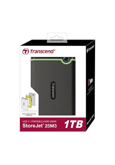 Transcend TS1TSJ25M3S StoreJet 1 TB 2.5" USB 3.0 Taşınabilir Disk