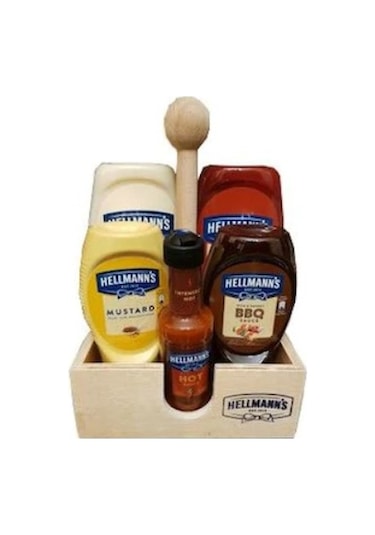Hellmann's 5'li Sos Paketi Ahşap Tepsi