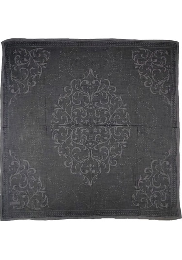 Mısırlı Eşarpları Pamuk Devore Etnik Desenli Eşarp Füme