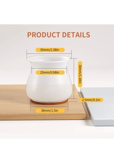 Yunboo 32 Adet Silikon Sandalye Ayak Koruması - Sürtünme Ve Gürültü Önleyici, Kolay Kurulum, Kaymamaz