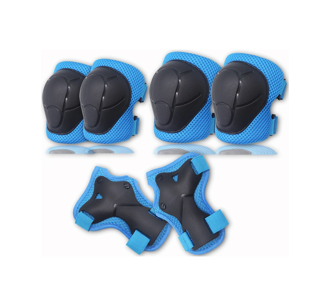 Skycity Çocuklar İçin Bisiklet, Kaykay, Denge Arabası Koruyucu Seti - Diz, Dirsek Koruyucuları Dahil 6 Parça Mavi Stokta Mavi