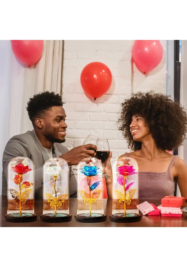 Suofeng Romantik Led Işık Güllü Dekoratif Hediye - Sevgililer Günü, Düğün Ve Ev Dekorasyonu İçin Çok Renkli