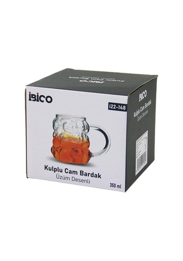 Üzüm - Kabarcıklı Kulplu Cam Bardak Termisil - Isıya Dayanıklı Borosilikat 350ml