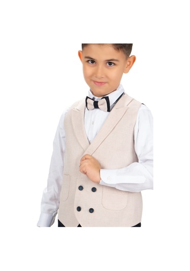 Spor Yelek Erkek Çocuk Takım Krem