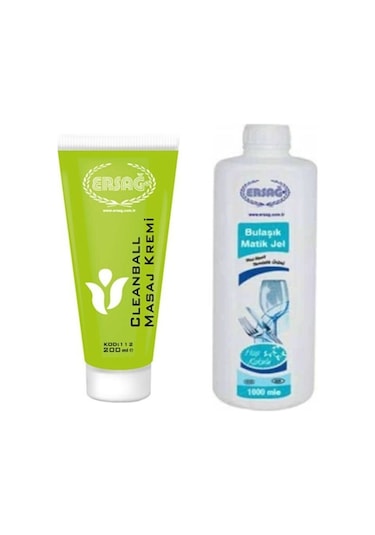Ersağ Bulaşıkmatik Jel 1 KG + Cleanball Masaj Kremi 200 ML
