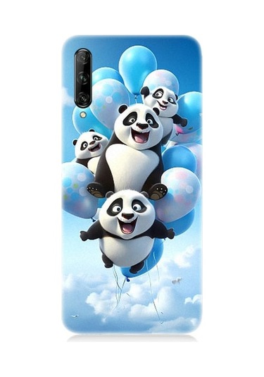 Huawei P Smart Pro Uyumlu Uçan Sevimli Pandalar Desenli Silikon Kılıf