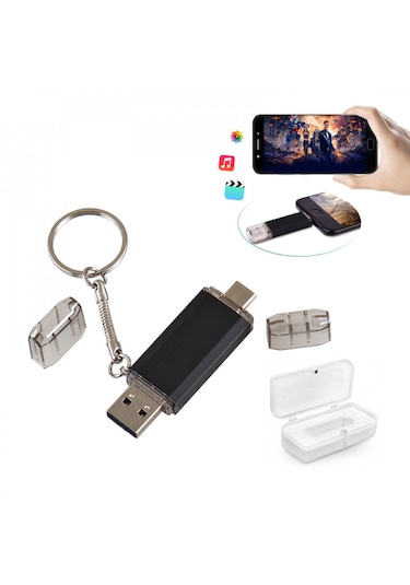 32gb 2'si 1 Arada Type-c & Usb Flash Bellek Otg Anahtarlık Model 32 GB