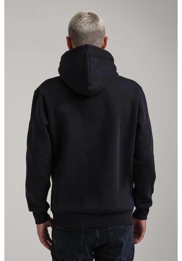 Kapüşonlu Lacivert Slim Fit Full-zip Sweatshirt 24fwm64079 Lacivert